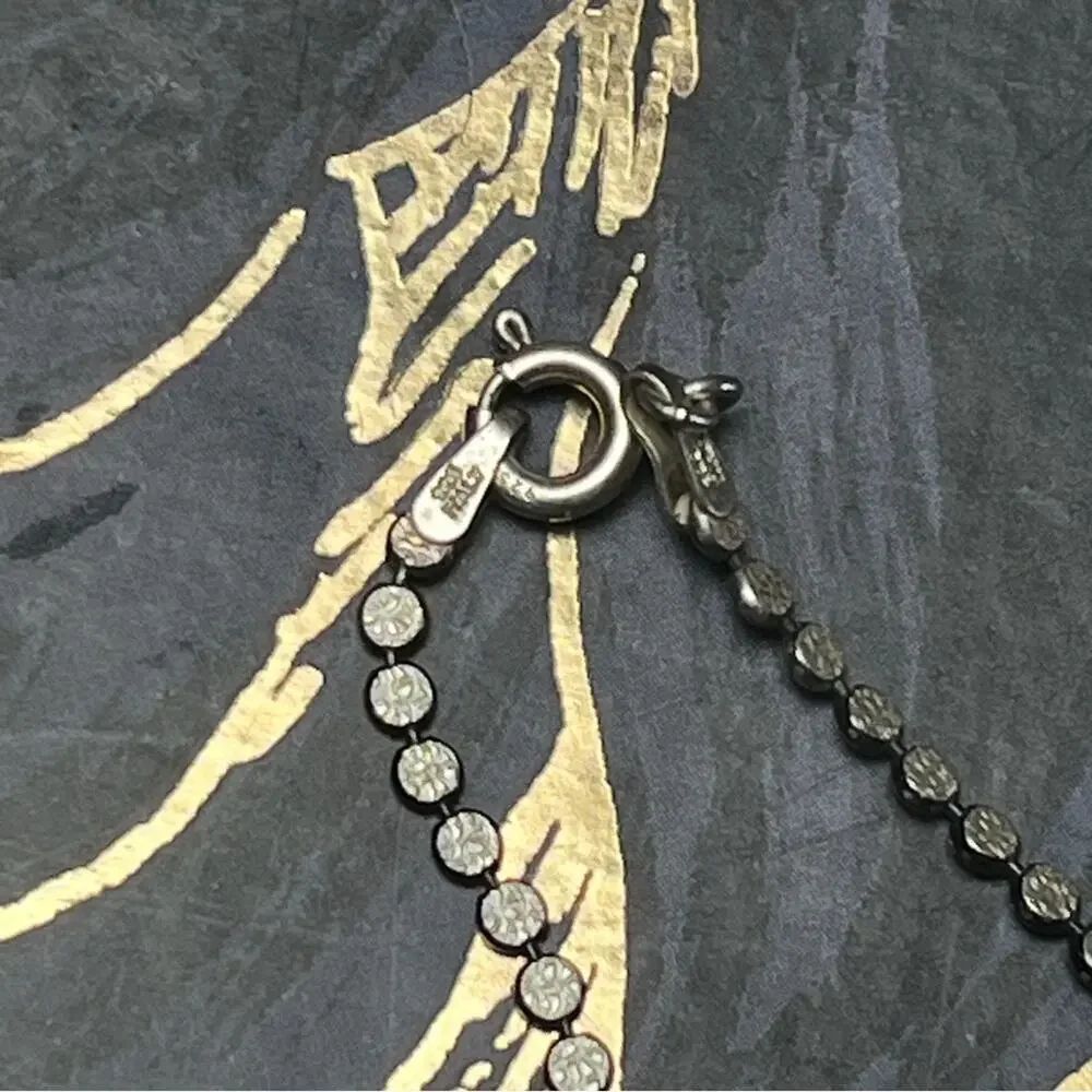 Vintage Delicate Sterling Silver Circle Chain marked JCM 925 Italy D3 - Picture 6 of 11